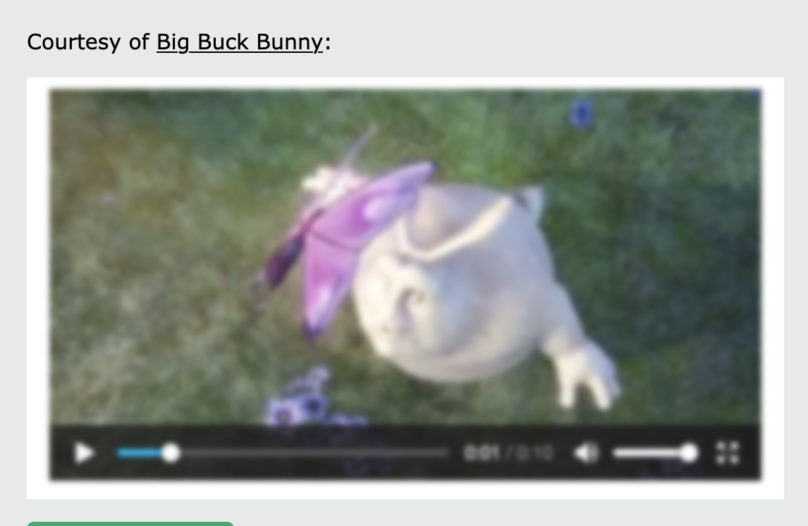 Blurring a video element blurs the controls